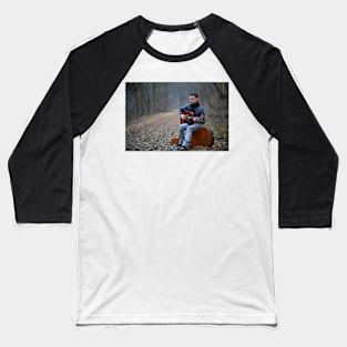 Guitarist singing outdoor in the forest Baseball T-Shirt